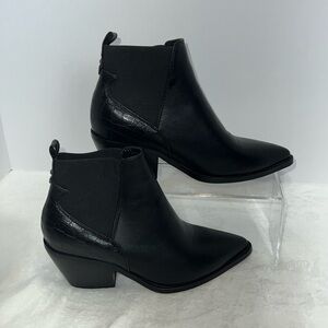 Motf premium croc embossed chunky heel Chelsea ankle boots/booties size 36. NWOT